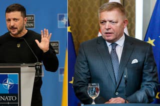 Ukrajinský prezident Volodymyr Zelenskyj a predseda vlády SR Robert Fico (Smer-SD).