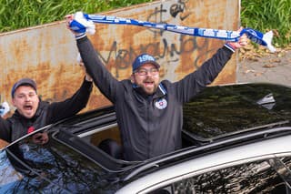 Fanúšikovia ŠK Slovan Bratislava zorganizovali autovýjazd na derby s Trnavou