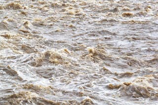 Photo of a place flooded. Overflow.