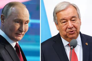 Ruský prezident Vladimir Putin a Šéf OSN António Guterres