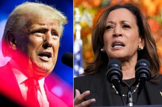 Kandidáti na prezidenta USA Donald Trump a Kamala Harrisová.