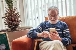 grandparents with grandchildren talking on video call