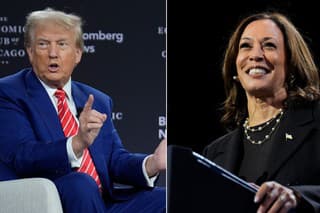 Republikánsky kandidát na amerického prezidenta Donald Trump a jeho demokratická protikandidátka Kamala Harrisová.