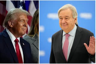 Víťaz prezidentských volieb v USA Donald Trump a generálny tajomník OSN António Guterres.