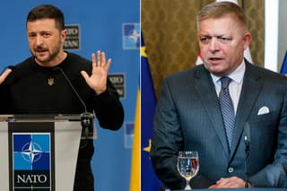 Ukrajinský prezident Volodymyr Zelenskyj a predseda vlády SR Robert Fico (Smer-SD).