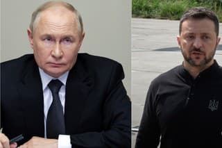 Ruský prezident Vladimir Putin a ukrajinský prezident Volodymyr Zelenskyj.