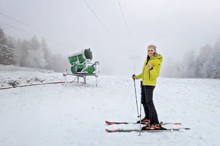 Monika (38) si užila prvý sneh pri pred sezónnom teste výstroja.