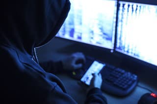 Hacker attacking internet