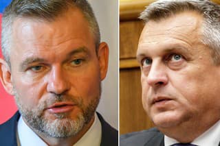 Na snímke prezident Peter Pellegrini a Andrej Danko.