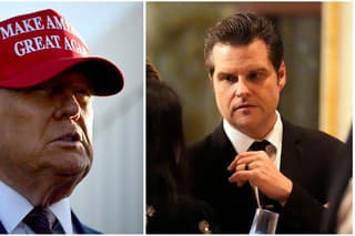 Víťaz prezidentských volieb v USA Donald Trump a americký republikánsky politik Matt Gaetz.