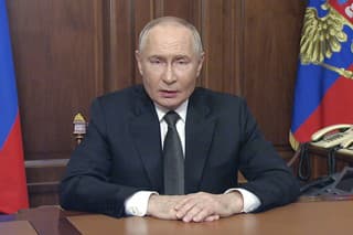 Ruský prezident Vladimir Putin počas príhovoru v ruskej štátne televízii v Moskve vo štvrtok 21. novembra 2024.