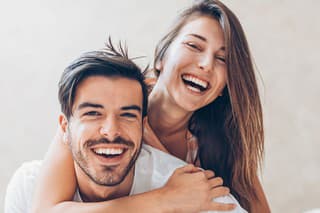 Close-up of a happy young couple