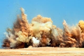 Detonator blasting on the construction site