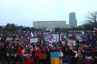 Zhromaždenia s názvom Slovensko je Európa v Bratislave.