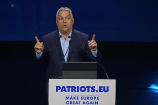 Na snímke maďarský premiér a predseda maďarskej vládnej strany Fidesz Viktor Orbán.