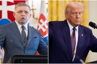 Na snímke Robert Fico a Donald Trump.