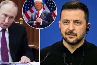 Ruský prezident Vladimir Putin, novozvolený prezident USA Donald Trump a ukrajinský prezident Volodymyr Zelenskyj.