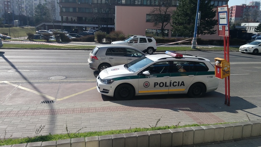 Policajné auto stojí v