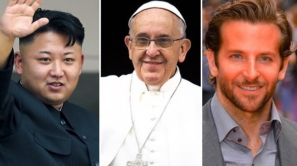 Zľava: Kim Čong-un, pápež
