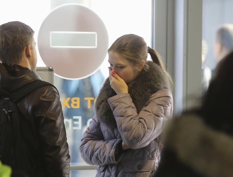 Na letisku Pulkovo, kde