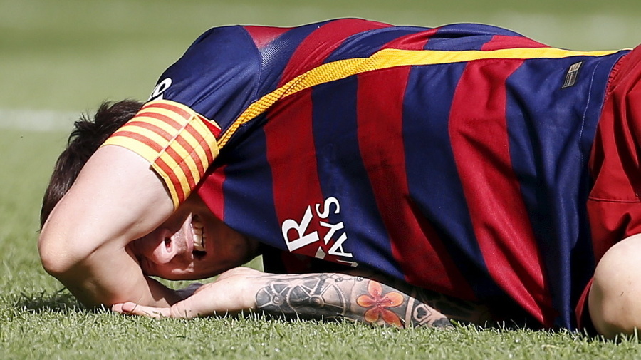 Messi pre zranenie kolena