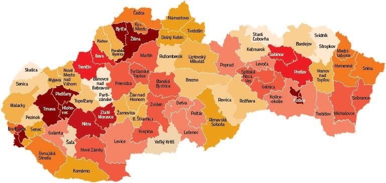 Mapa kriminality Slovenska