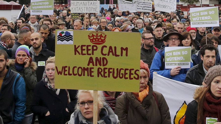 Protestovali za podporu utečencov.