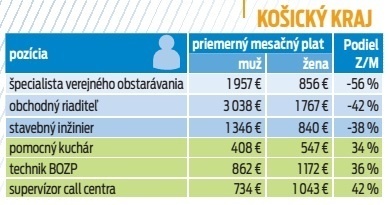 Rozdiely v platoch.