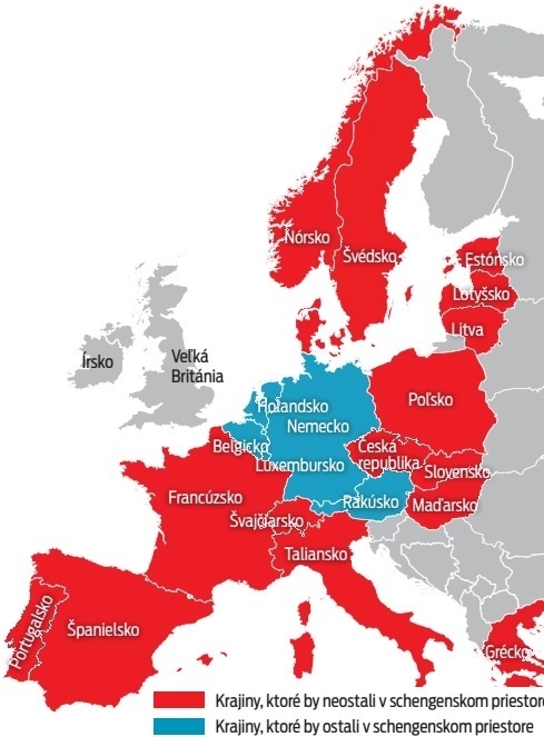 Mapa pripravovaného Minischengenu.