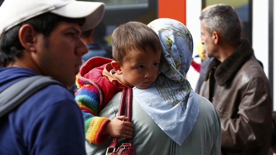 Migranti na železničnej stanici