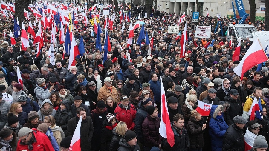 Poľského protestu sa zúčastnili