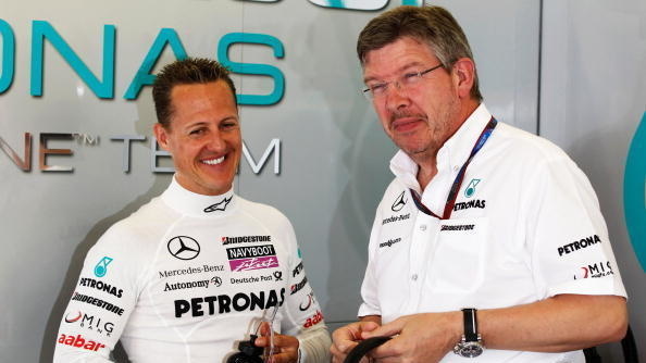 Ross Brawn (vpravo) mal