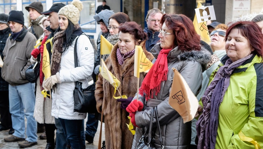 Protestné zhromaždenie zamestnancov školstva,