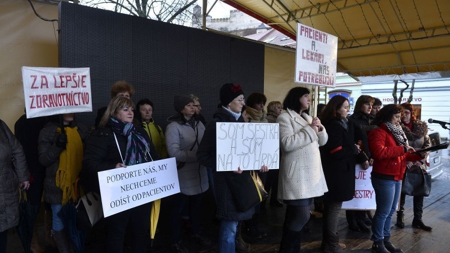 Protestné zhromaždenie sestričiek z