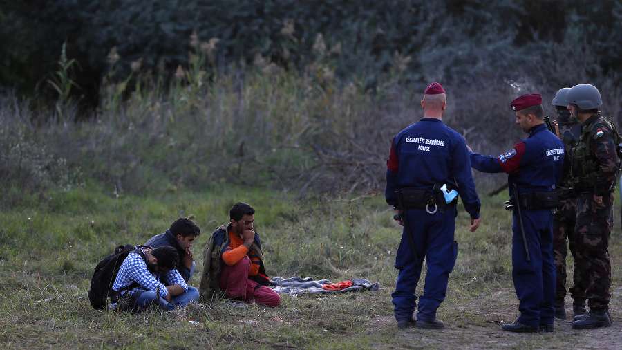 Migranti sedia na zemi