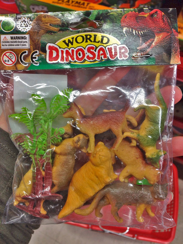 Namiesto dinosaurov samé mačky.