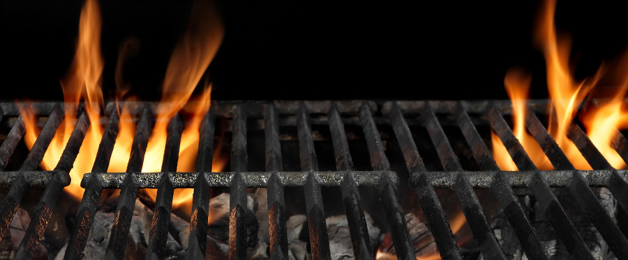 Empty Barbecue Flaming Charcoal