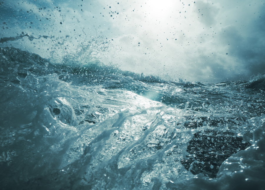 Out in a rough sea
