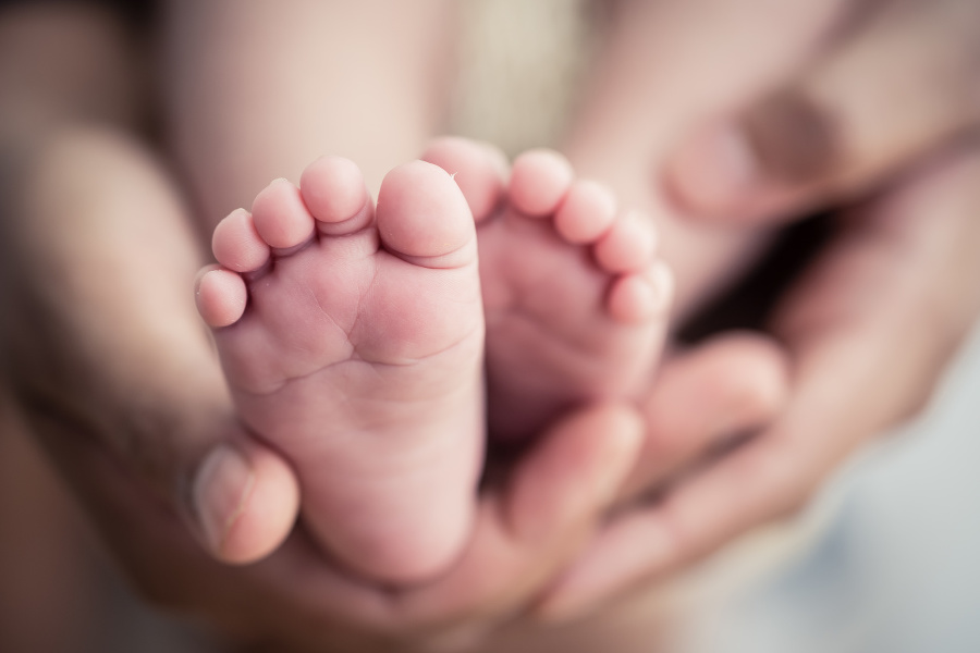 Feet of a newborn