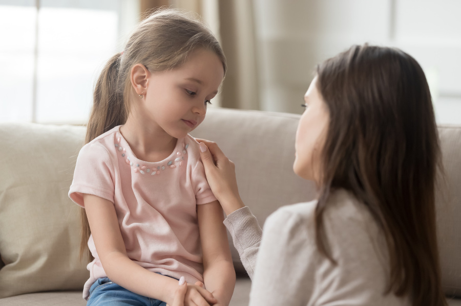 Loving worried mom psychologist