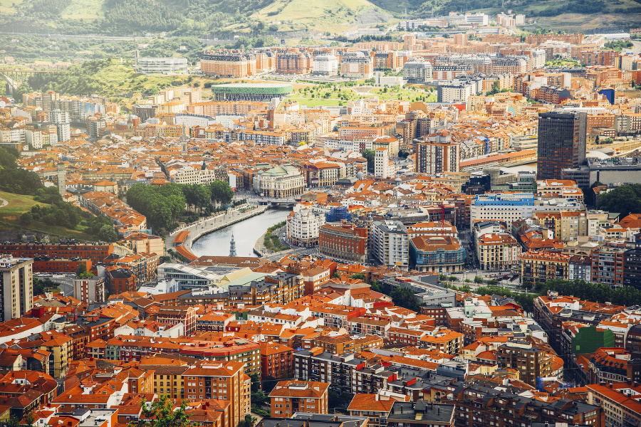 Aerial view of Bilbao,
