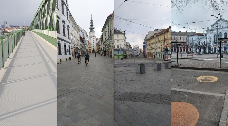 Peter nafotil vyľudnenú Bratislavu