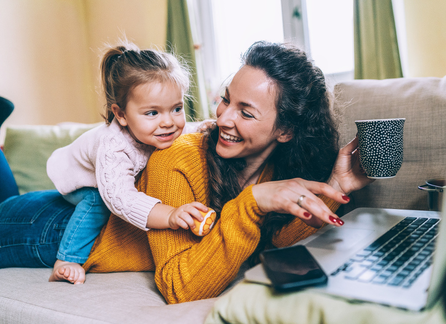 Mother and daughter Having