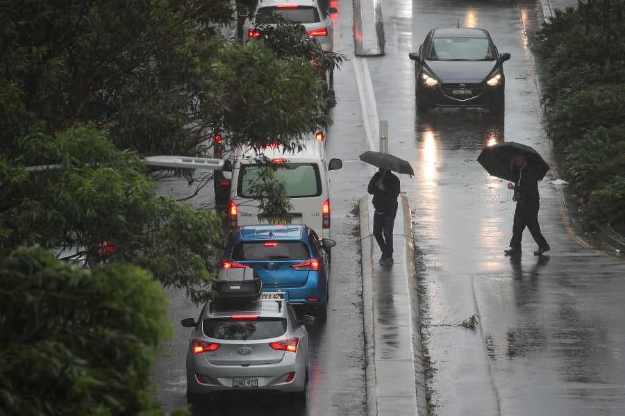 Dážď v austrálskom Sydney.