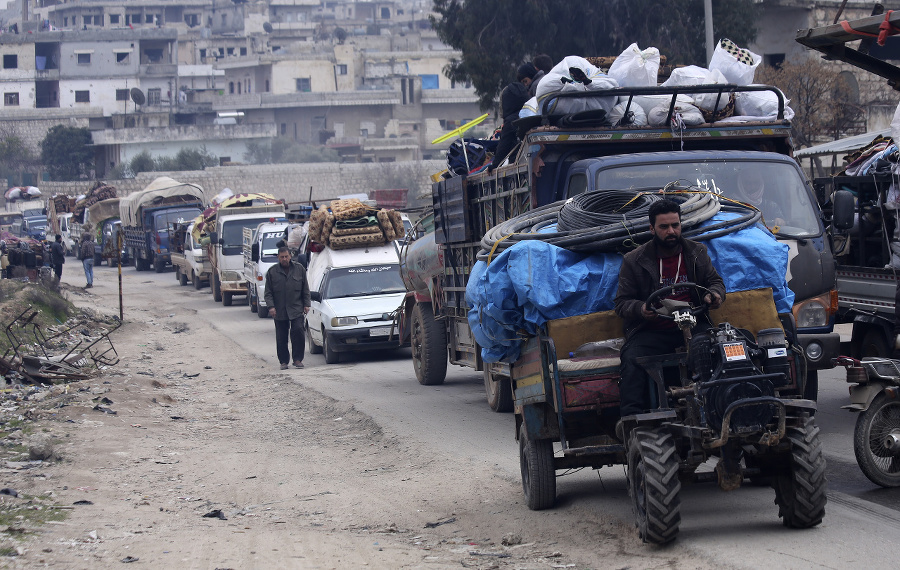 Sýrčania odchádzajú na autách