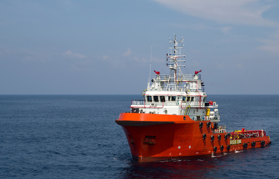 A supply vessel transporting