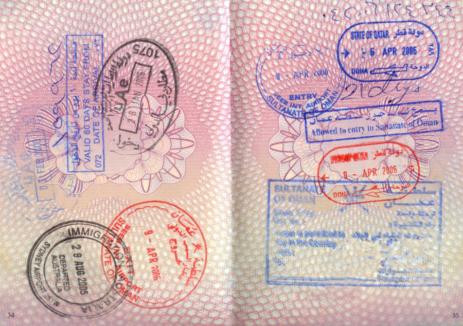 British Passport with stamps