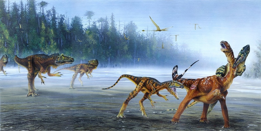 Allosaurus lovil v skupinách.