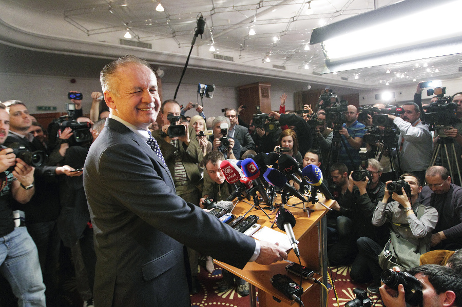 2014: Víťaz prezidentských volieb Andrej Kiska. 