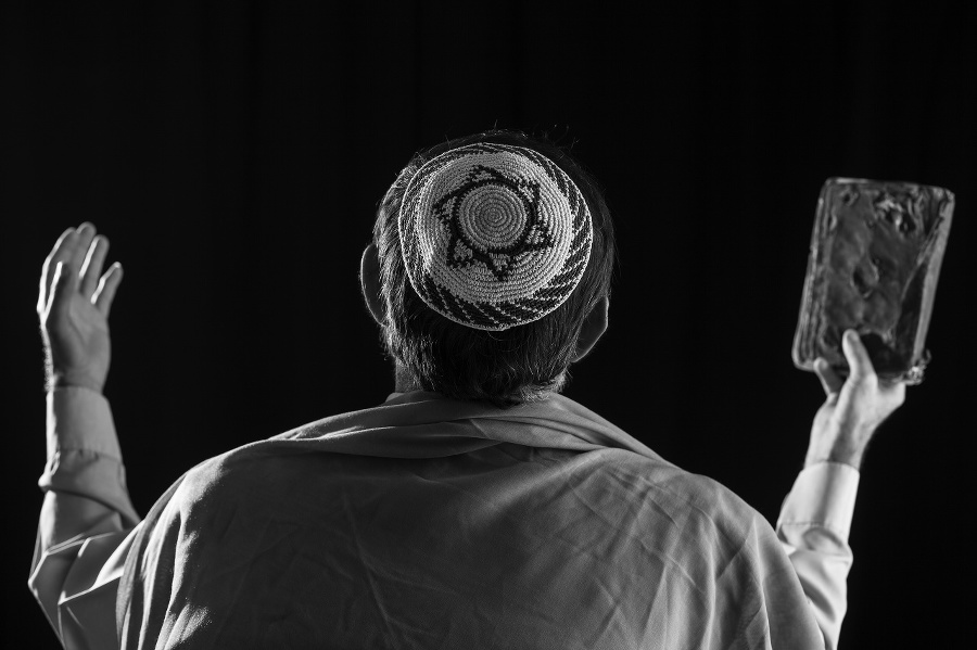 Senior ,jewish man praying